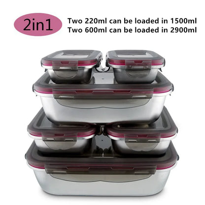 Food Grade 304 Stainless Steel Lunch Box, Anti-leak Bento Box, Strong