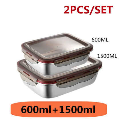 Food Grade 304 Stainless Steel Lunch Box, Anti-leak Bento Box, Strong