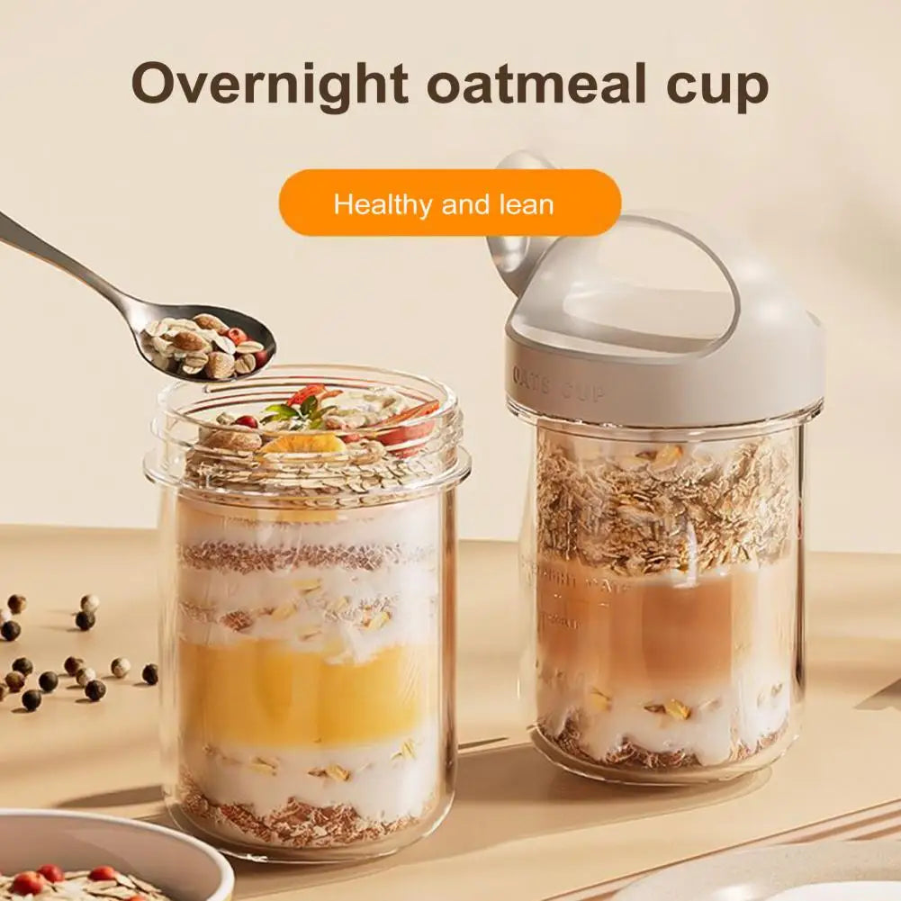 Glass Anti-Leak Oatmeal Cup w/ Spoon